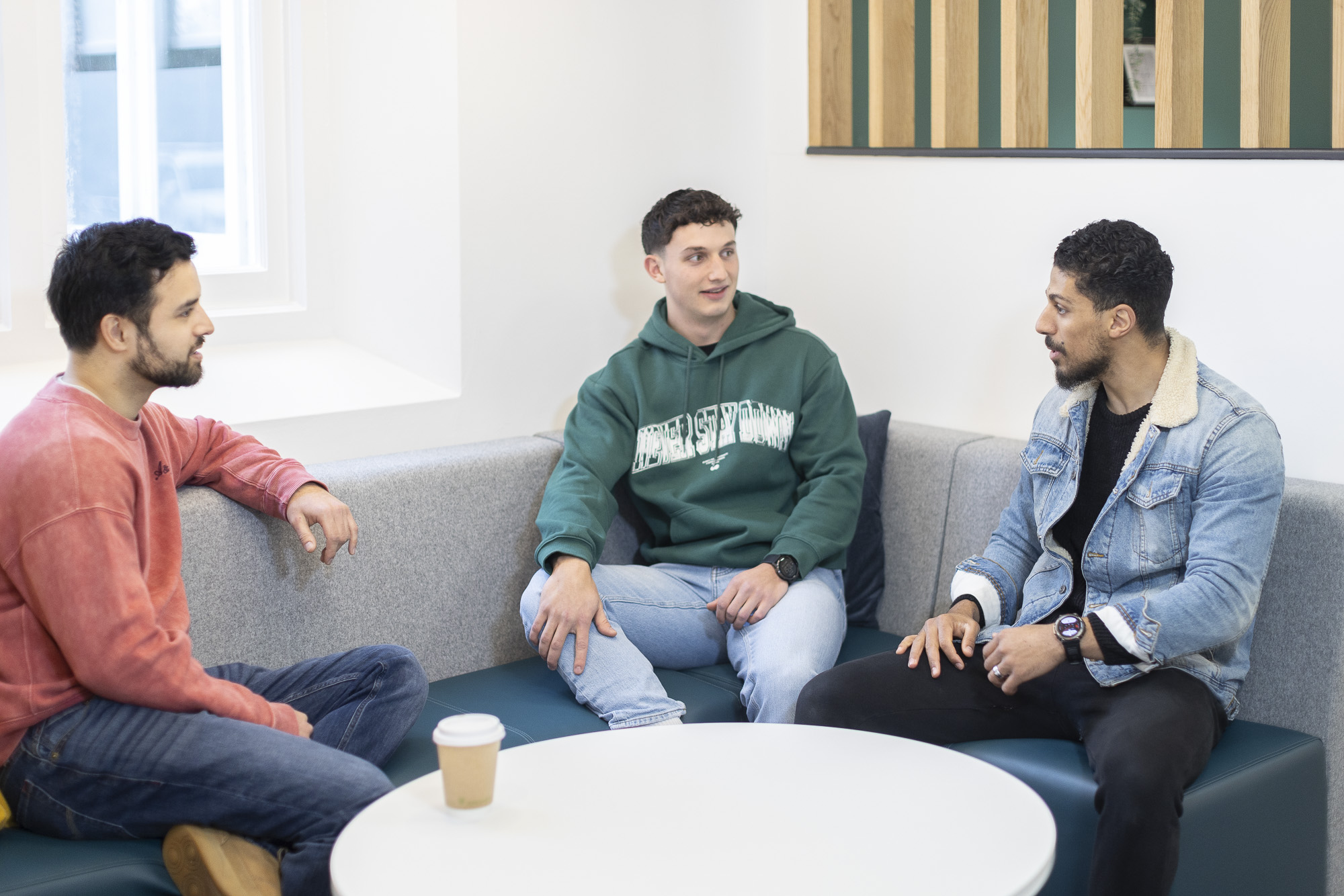 male students chatting in Cavendish House